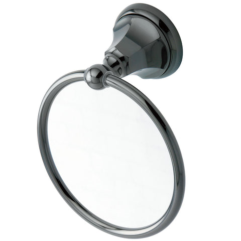 Kingston Brass BA4814BK Water Onyx 6 inch Towel Ring, Black Stainless Steel - Black Stainless Steel