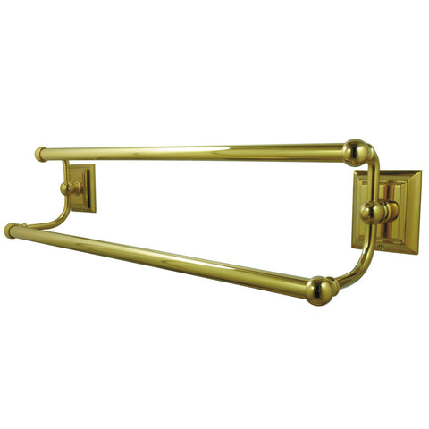 Kingston Brass BA6013PB Millennium 24" Dual Towel Bar, Polished Brass - Polished Brass