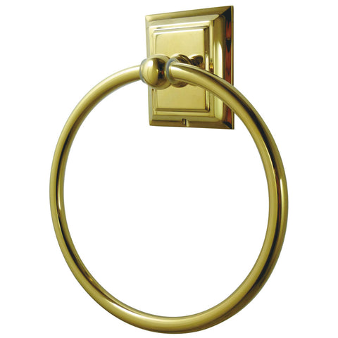 Kingston Brass BA6014PB Millennium Towel Ring, Polished Brass - Polished Brass