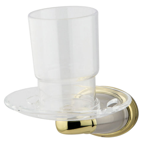 Kingston Brass BA626SNPB Toothbrush/Tumbler Holder (Acrylic), Satin Nickel/Polished Brass - Satin Nickel/Polished Brass