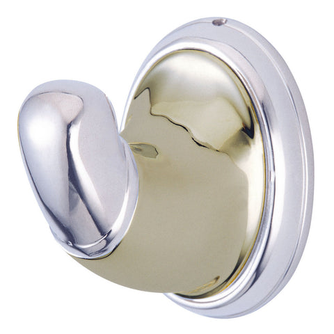 Kingston Brass BA627SNCP Single Robe Hook, Satin Nickel - Satin Nickel/Polished Chrome