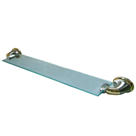 Kingston Brass BA629SNPB Glass Shelf, Satin Nickel/Polished Brass - Satin Nickel/Polished Brass