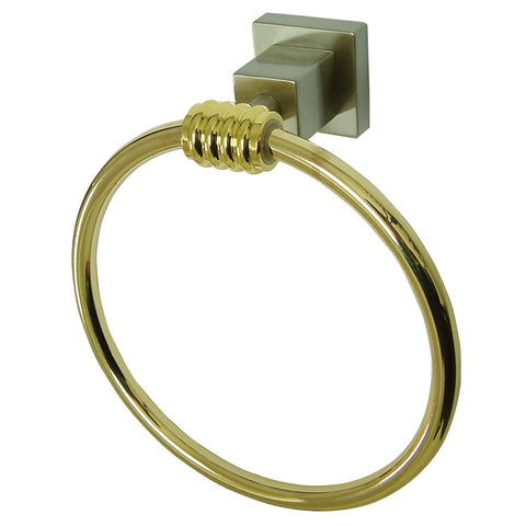 Kingston Brass BAH4644SNPB Towel Ring, Satin Nickel/Polished Brass - Satin Nickel/Polished Brass