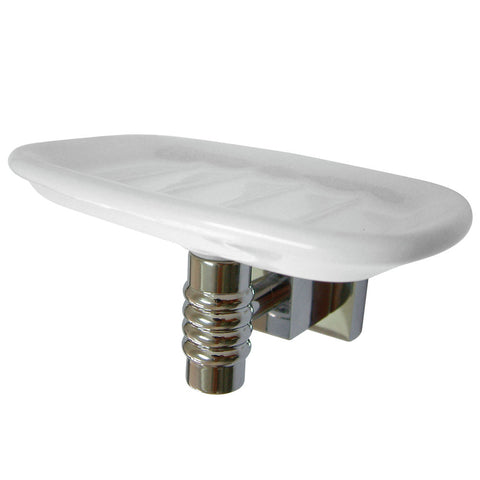 Kingston Brass BAH4645C Round Soap Dish Holder With Ceramic Soap Dish, Polished Chrome - Polished Chrome