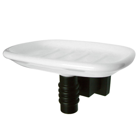 Kingston Brass BAH4645ORB Round Soap Dish Holder With Ceramic Soap Dish, Oil Rubbed Bronze - Oil Rubbed Bronze