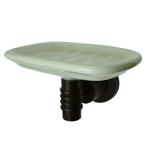 Kingston Brass BAH8615ORB Round Soap Dish Holder With Ceramic Soap Dish, Oil Rubbed Bronze - Oil Rubbed Bronze