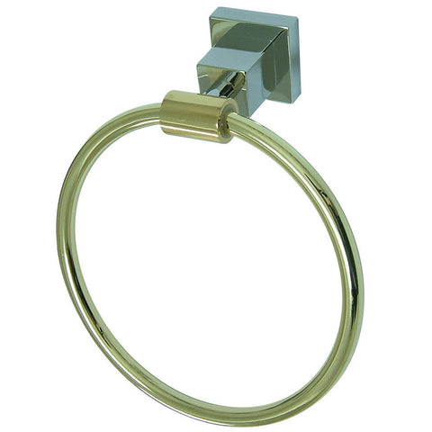 Kingston Brass BAH8644CPB 6" Towel Ring, Polished Chrome - Polished Chrome/Polished Brass