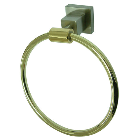Kingston Brass BAH8644SNPB 6" Towel Ring, Satin Nickel/Polished Brass - Satin Nickel/Polished Brass