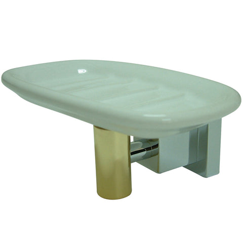 Kingston Brass BAH8645CPB Soap Dish, Polished Chrome - Polished Chrome/Polished Brass