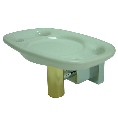 Kingston Brass BAH8646CPB Toothbrush/Tumbler Holder, Polished Chrome - Polished Chrome/Polished Brass