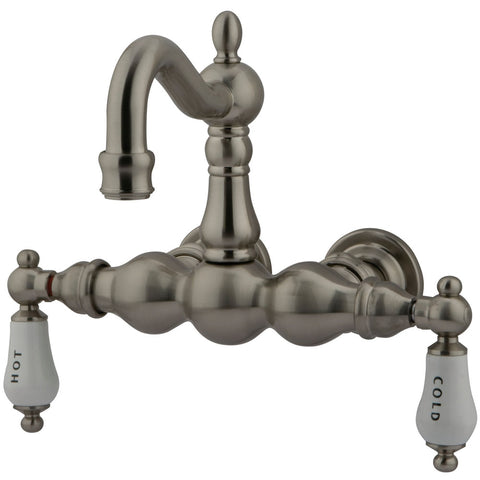 Kingston Brass CC1003T8 Vintage 3-3/8" Wall Mount Tub Filler, Satin Nickel - Satin Nickel