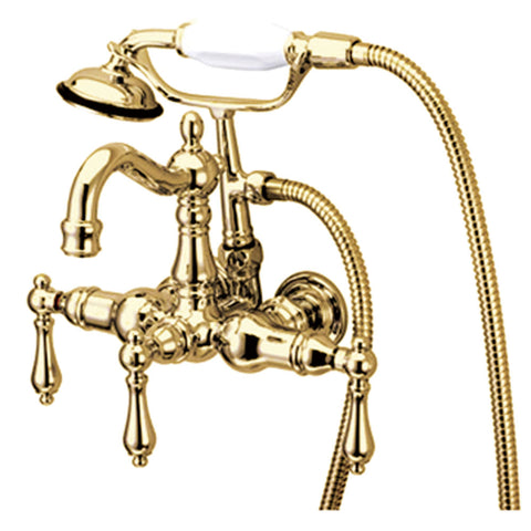 Kingston Brass CC1007T2 Vintage 3-3/8" Wall Mount Tub Filler, Polished Brass - Polished Brass
