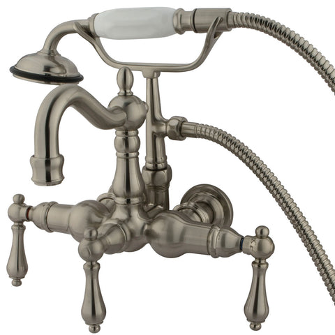 Kingston Brass CC1007T8 Vintage 3-3/8" Wall Mount Tub Filler, Satin Nickel - Satin Nickel