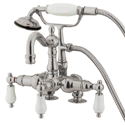 Kingston Brass CC1015T8 Vintage 3-3/8" Deck Mount Tub Filler, Satin Nickel - Satin Nickel