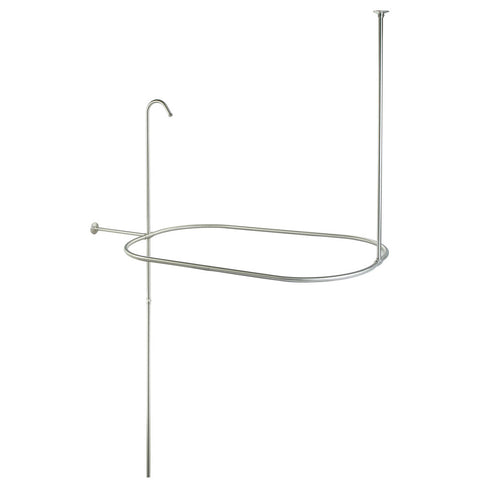 Kingston Brass CC10408 Vintage Oval Shower Riser With Enclosure, Satin Nickel - Satin Nickel
