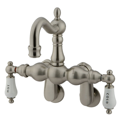 Kingston Brass CC1085T8 Vintage Wall Mount Tub Filler with Adjustable Centers, Satin Nickel - Satin Nickel