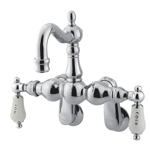 Kingston Brass CC1086T1 Vintage Wall Mount Tub Filler with Adjustable Centers, Polished Chrome - Polished Chrome