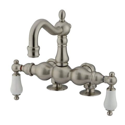 Kingston Brass CC1093T8 Vintage 3-3/8" Deck Mount Tub Filler, Satin Nickel - Satin Nickel