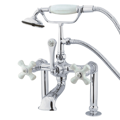 Kingston Brass CC112T1 Vintage 7" Deck Mount Tub Filler, Polished Chrome - Polished Chrome