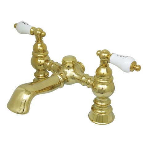 Kingston Brass CC1132T2 Vintage 7" Deck Mount Tub Filler, Polished Brass - Polished Brass