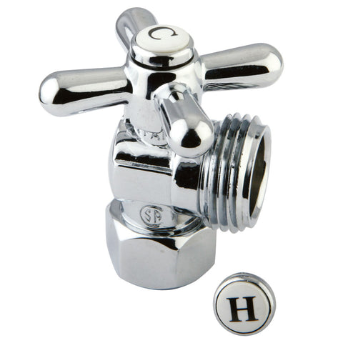 Kingston Brass CC13001X 1/2" IPS, 3/4" Hose thread Angle Shut-off Valve, Chrome - Polished Chrome