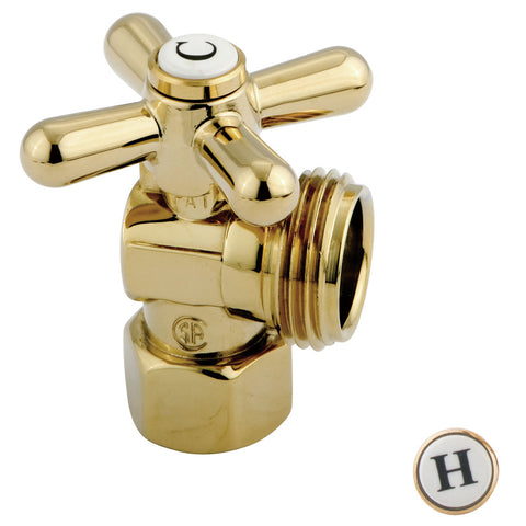 Kingston Brass CC13002X 1/2" IPS, 3/4" Hose thread Angle Shut-off Valve, Polished Brass - Polished Brass