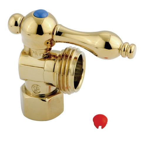 Kingston Brass CC13002 1/2" IPS, 3/4" Hose thread Angle Shut-off Valve, Polished Brass - Polished Brass