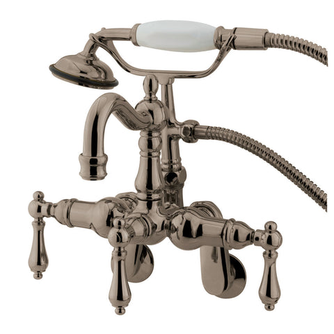 Kingston Brass CC1301T8 Vintage Wall Mount Tub Filler with Adjustable Centers and Hand Shower, Satin Nickel - Satin Nickel