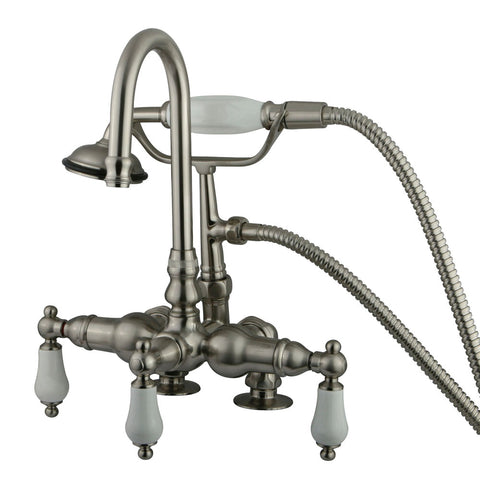 Kingston Brass CC15T8 Vintage 3-3/8" Deck Mount Tub Filler, Satin Nickel - Satin Nickel