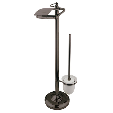 Kingston Brass CC2015 Pedestal Toilet Paper Holder Stand with Brush, Oil Rubbed Bronze - Oil Rubbed Bronze