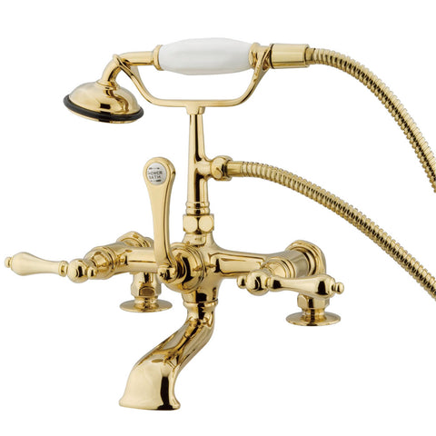Kingston Brass CC203T2 Vintage 7" Deck Mount Tub Filler, Polished Brass - Polished Brass