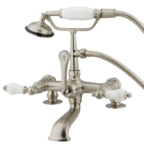 Kingston Brass CC205T8 Vintage 7" Deck Mount Tub Filler, Satin Nickel - Satin Nickel