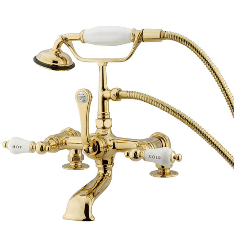 Kingston Brass CC207T2 Vintage 7" Deck Mount Tub Filler, Polished Brass - Polished Brass