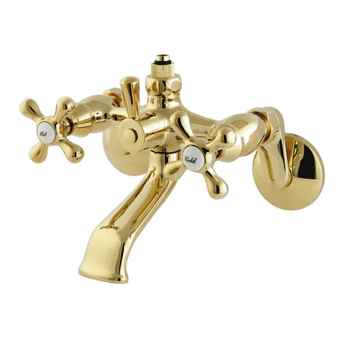 Kingston Brass CC2662 Vintage Wall Mount Tub Faucet with Riser Adaptor, Polished Brass - Polished Brass
