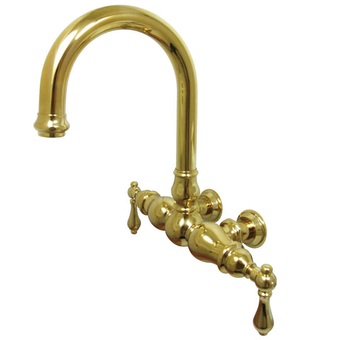 Kingston Brass CC3001T2 Vintage 3-3/8" Wall Mount Tub Filler, Polished Brass - Polished Brass