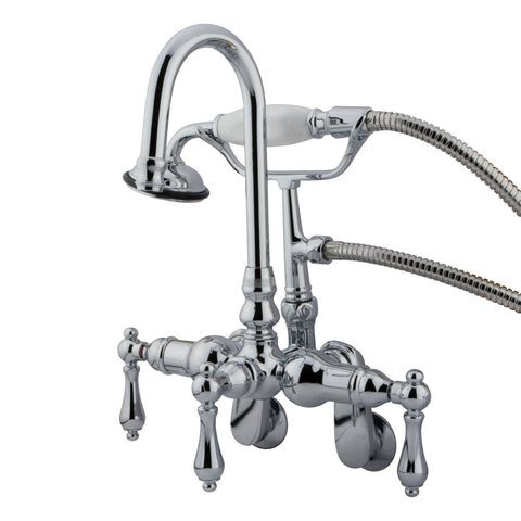 Kingston Brass CC302T1 Vintage Wall Mount Tub Filler with Adjustable Centers, Polished Chrome - Polished Chrome