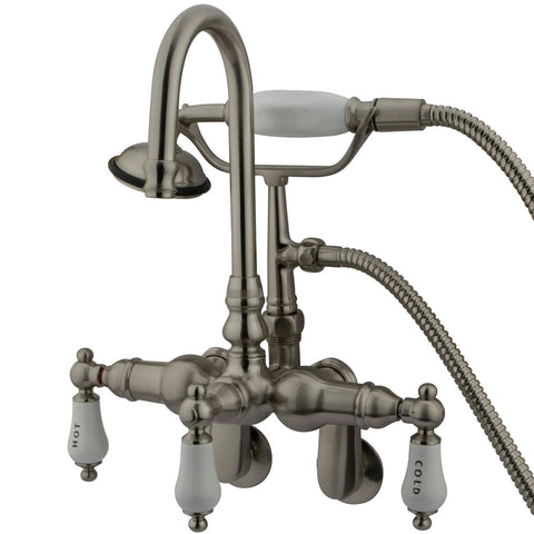 Kingston Brass CC303T8 Vintage Wall Mount Tub Filler with Adjustable Centers, Satin Nickel - Satin Nickel