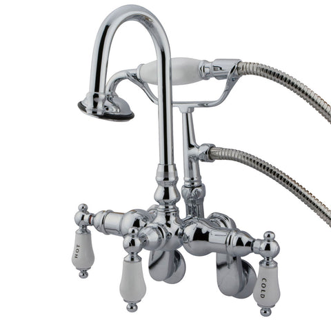 Kingston Brass CC304T1 Vintage Wall Mount Tub Filler with Adjustable Centers, Polished Chrome - Polished Chrome