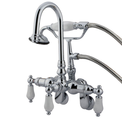 Kingston Brass CC306T1 Vintage Wall Mount Tub Filler with Adjustable Centers, Polished Chrome - Polished Chrome