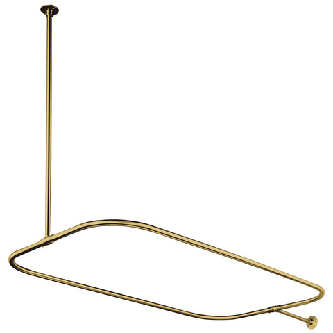 Kingston Brass CC3152 Rectangular Shower Rod, Polished Brass - Polished Brass