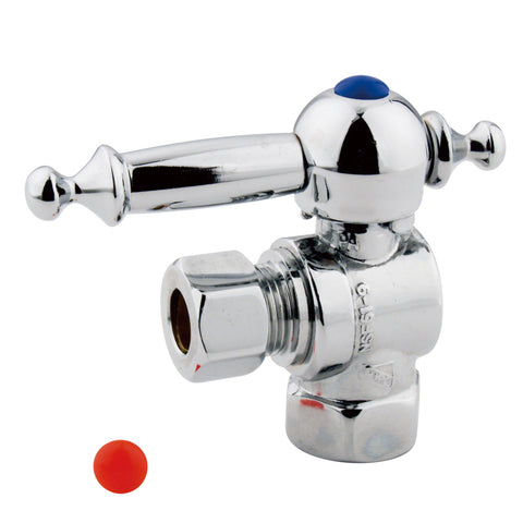 Kingston Brass CC33101TL 3/8" IPS, 3/8" O.D. Compression Angle Shut-off Valve, Chrome - Polished Chrome