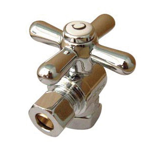 Kingston Brass CC33101X 3/8" IPS, 3/8" O.D. Compression Angle Shut-off Valve, Chrome - Polished Chrome