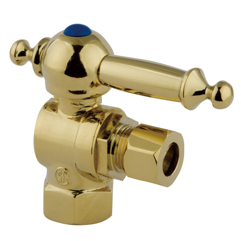 Kingston Brass CC33102TL 3/8" IPS, 3/8" O.D. Compression Angle Shut-off Valve, Polished Brass - Polished Brass