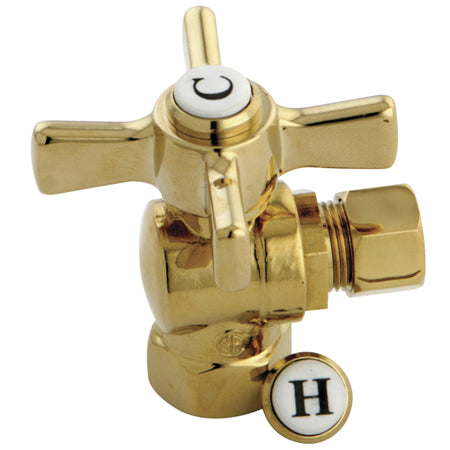 Kingston Brass CC33102ZX 3/8" FIP X 3/8" OD Compression Angle Valve, Polished Brass - Polished Brass