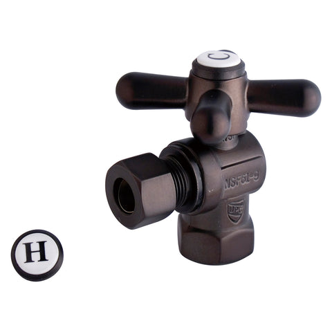 Kingston Brass CC33105X 3/8" IPS, 3/8" O.D. Compression Angle Shut-off Valve, Oil Rubbed Bronze - Oil Rubbed Bronze