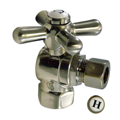 Kingston Brass CC33108X 3/8" IPS, 3/8" O.D. Compression Angle Shut-off Valve, Satin Nickel - Satin Nickel