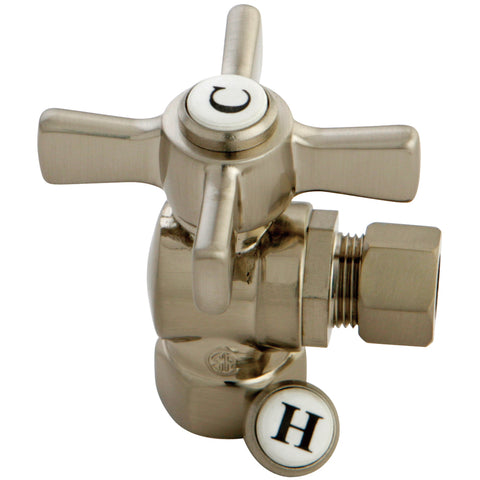 Kingston Brass CC33108ZX 3/8" FIP X 3/8" OD Compression Angle Valve, Satin Nickel - Satin Nickel
