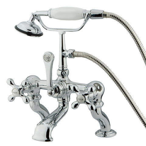Kingston Brass CC416T1 Vintage 7" Deck Mount Tub Filler with Hand Shower, Polished Chrome - Polished Chrome