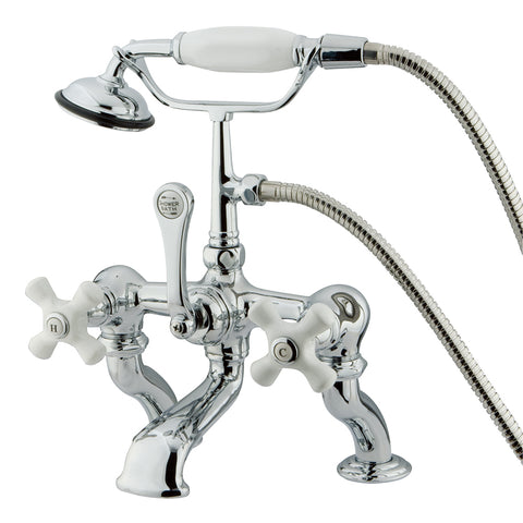 Kingston Brass CC418T1 Vintage 7" Deck Mount Tub Filler with Hand Shower, Polished Chrome - Polished Chrome