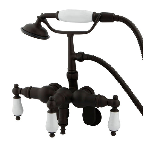 Kingston Brass CC421T5 Vintage Wall Mount Tub Filler with Adjustable Centers and Hand Shower, Oil Rubbed Bronze - Oil Rubbed Bronze